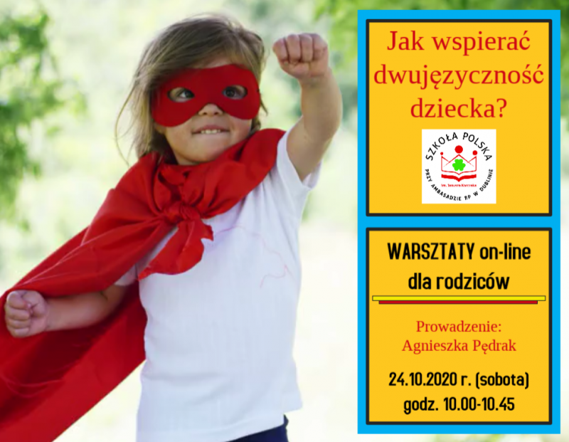 Jak wspierać dwujęzycznosć dziecka? Warsztay dla rodziców. Zaproszenie