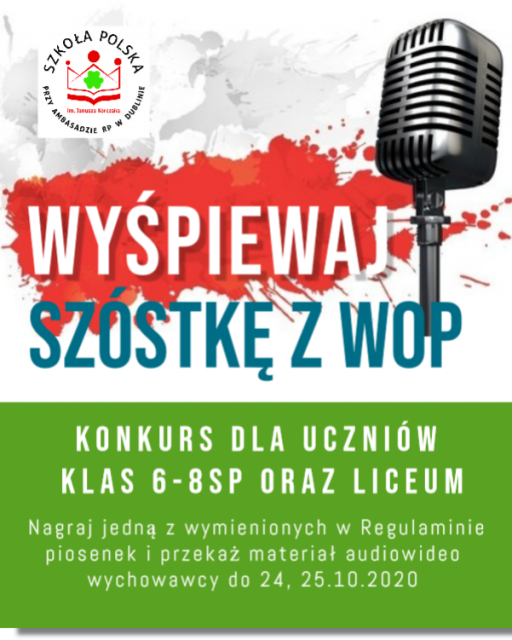 Wyśpiewaj szóstkę z WOPu – konkurs dla uczniów klas 6-8 i LO