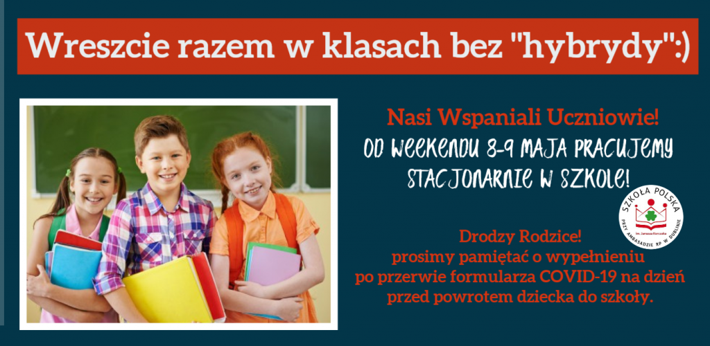 Wracamy do nauki stacjonarnej dla całych klas