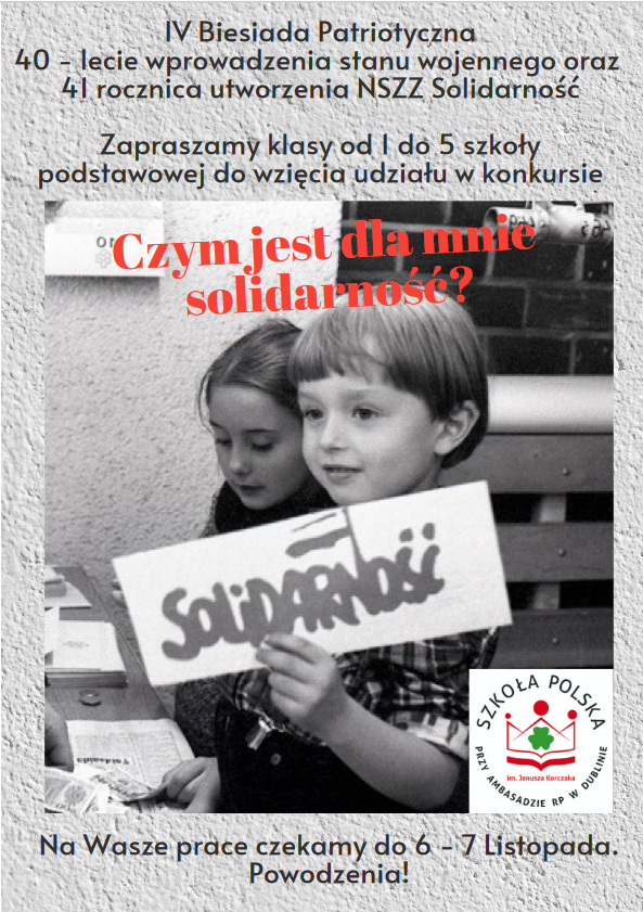 Czym dla mnie jest solidarność? Konkurs dla uczniów z klas 1-5 SP