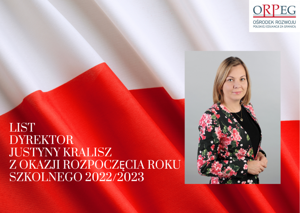 Rozpoczęcie roku szkolnego. List Dyrektor ORPEG