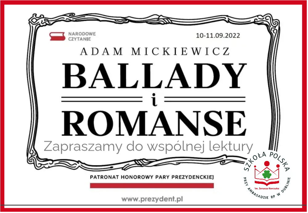 Zaproszenie na Narodowe Czytanie Ballad i romansów