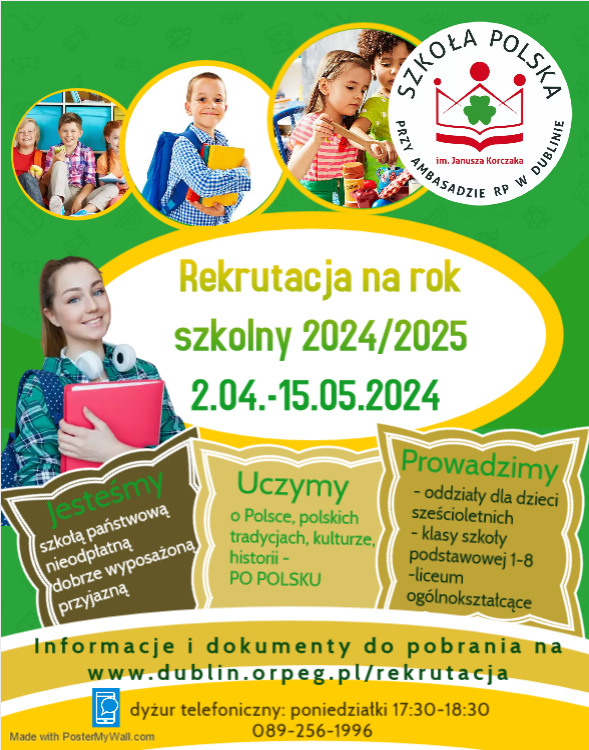 Rekrutacja do naszej szkoły 2.04-15.05.2024 r.