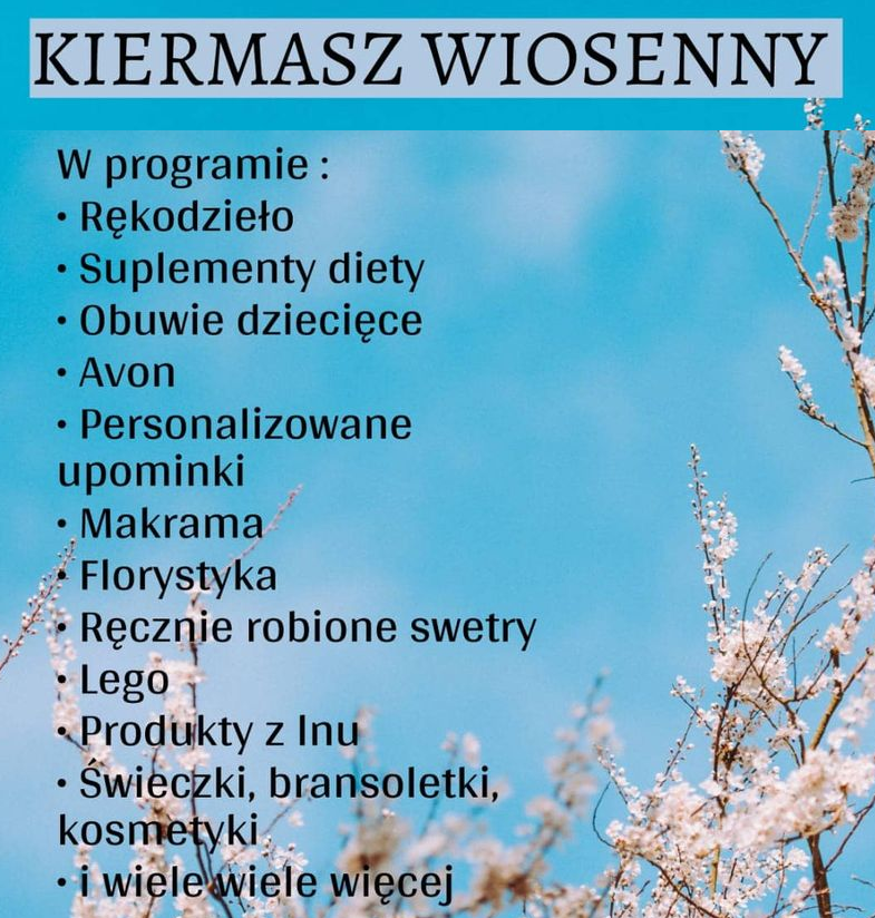 Rada Rodziców zaprasza na kiermasz wiosenny